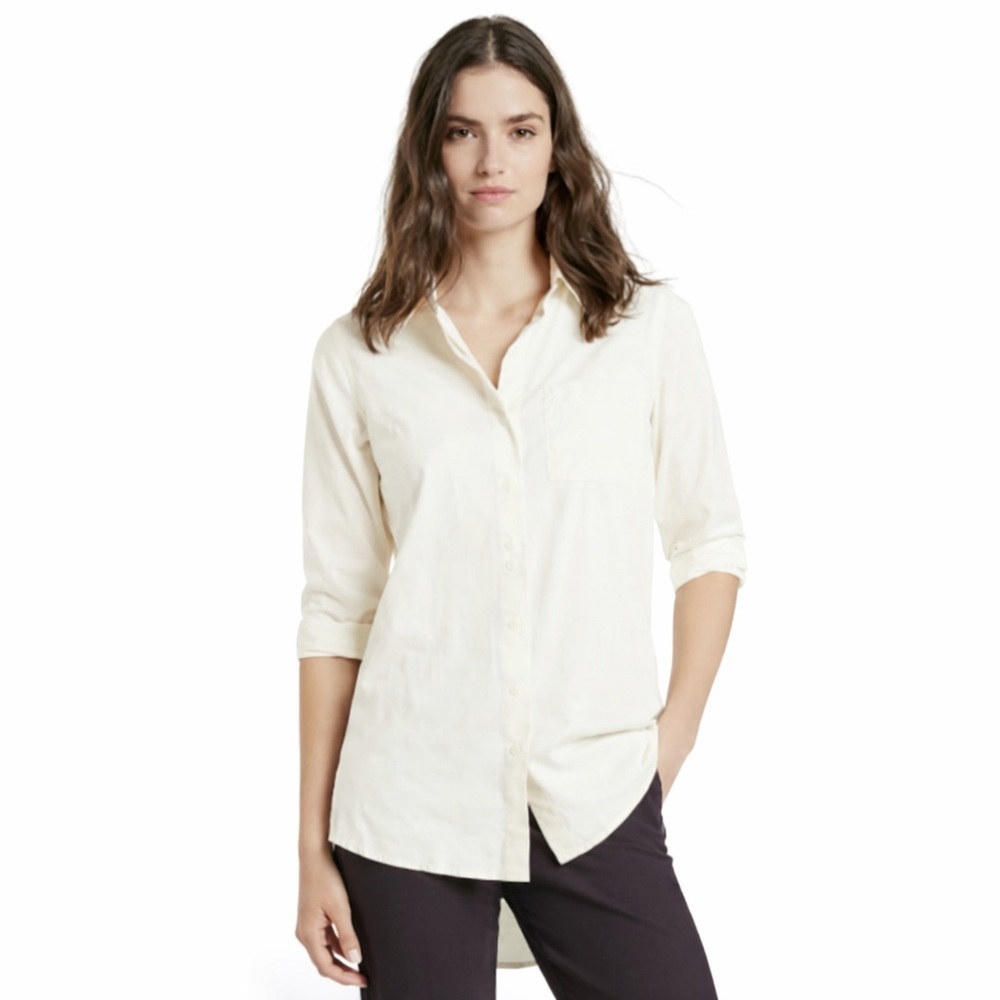 Athleta L Urbanite Textured Top Large Tide 0592 Stripe Sea Salt Work Commute